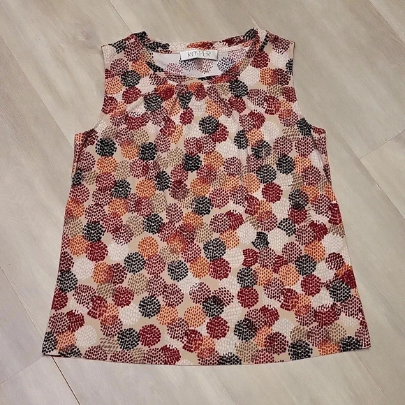 🛍Kasper‎ Sleeveless Dotted Womens Blouse Size PS - Picture 1 of 5